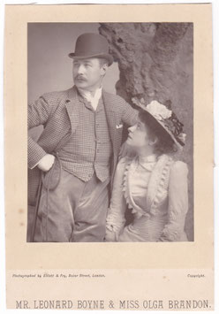 Leonard Boyne as Harry O'Mailley and Olga Brandon as Ethel Kingston in "The English Rose" Elliott & Fry. 1891. Woodburytype