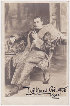 William Gillette as Sherlock Holmes. Signed postcard