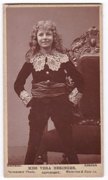 Vera Beringer as Lord Fauntleroy "The Real Little Lord Fauntleroy" Barraud, London, 1888. CDV