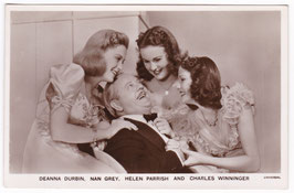 Deanna Durbin, Nan Grey, Helen Parrish and Charles Winninger. Picturegoer 1275