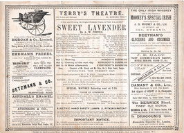 Sweet Lavender. Brandon Thomas, H Reeves Smith, Alfred Bishop, Edward Terry, Annie Irish, Carloota Addison Terry's 1888/90