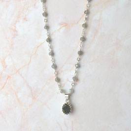 683006P0104.CHA349.LA. Labradorit Rosenkranzkette mit Anhänger