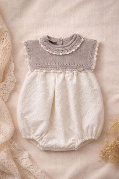 PRIM BABY 2 teil. Preemie Romper mit Lochstickerei Nr.860/FA53