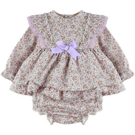 Babyferr 2 teil. Outfit mit lila Blumenmuster Nr.OMW25/18