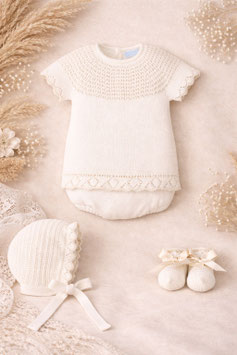 Mac Ilusion 4 teil. Preemie Feinstrickset mit Streifenmuster Nr.832/FA1