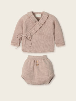 Mac Ilusion 2 teil. Preemie Feinstrickset mit Rüschen Nr.820/FA
