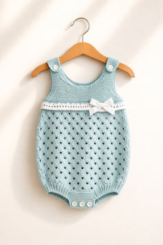 Mac Ilusion Baby-Romper mit Lochstrick und Schleife FSMS26/12/F94