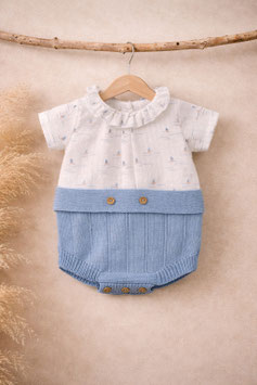 PRIM BABY 2 teil. Preemie Babyromper mit Bootsmuster Nr.847/FA51