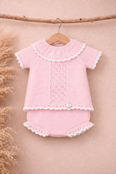 PRIM BABY 2 teil. Preemie Feinstrickset mit Kragen Nr.838/FA50