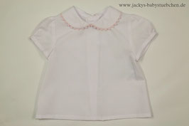 Bluse mit Puffärmeln in weiß-rosa Nr.OT007