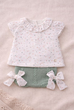PRIM BABY 2 teil. Preemie Outfit mit Schleifen Nr.849/FA51