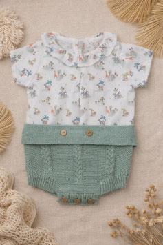 PRIM BABY 2 teil. Preemie Babyromper mit Safarimuster Nr.846/FA51