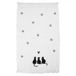 Clayre & Eef Gästehandtuch Black Cats