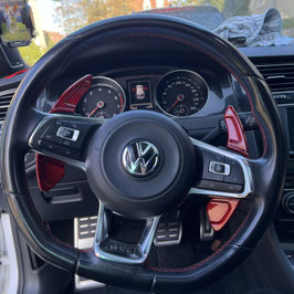 AB Schaltwippen passend für Golf 7 DSG, GTI, Performance, Clubsport, Clubsport S, GTD, GTE, R - Carbon Look Rot - Variante 1