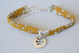 Bracelet liberty Capel Safran médaillon colombe pour baptême, communion, confirmation