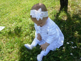 bandeau bébé fleur pour baptême création fait-main bandeau blanc
