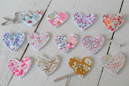Broche Coeur Tissu Liberty