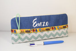 Trousse école "camion toupie chantier" à personnaliser avec prénom au choix