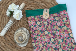 Housse pour livre Liberty et velours vert