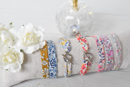 Bracelet Liberty femme Fermoir anneau T argenté pour mariage, baptême, communion,