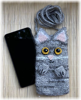 Handy Umhängetasche Grey Tiger