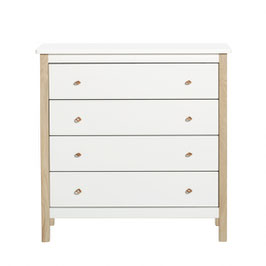 OLIVER FURNITURE commode wood 4 tiroirs chêne/blanc