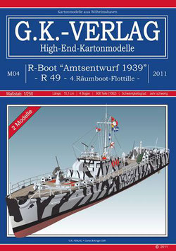 2 R-Boote "Amtsentwurf 1939" R 49, deutsche Anleitung, extrem