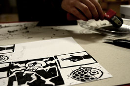 Atelier "Linogravure & Stickers":