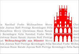 Rathaus auf Text - Weihnachtsgrüße in Münster