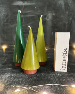 Geschenkset "3 Tannenkerzen + Lametta Baustein"