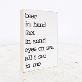 LIMITED EDITION Textplatte "beer" 10x15cm auf Buchenholz
