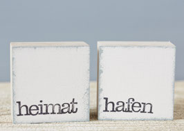 Mini  Textplatte "heimat + hafen"