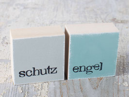 2 Mini  Textplatten "schutz engel"