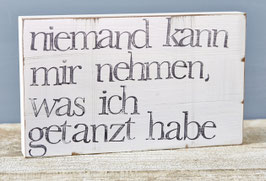 Textplatte "getanzt" 15x25cm