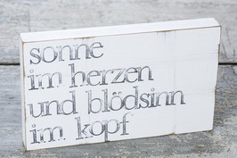 Textplatte "Sonne im Herzen" 15x25cm