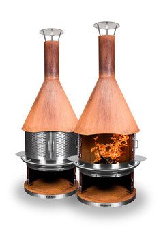 Grillkamin Inox Glas L, Edelrost, wenn es auf Grösse ankommt!