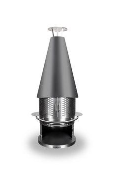 Grillkamin Inox Long M, grau beschichtet, Bestseller mit langer Designhaube
