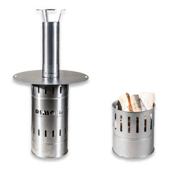 Bronx Plancha, Edelstahl Feuertonne mit Plancha Grillring & Feuerkorb