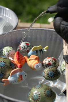 Schwimmfisch im 2er Set - Blau/Weiß - klein