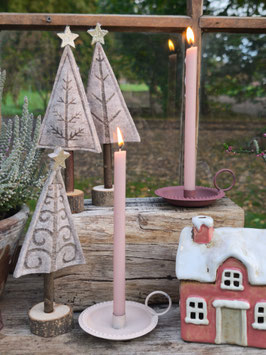 *Neu* Kerzenteller "Vintage" für dünne Kerzen in Beerenfarben