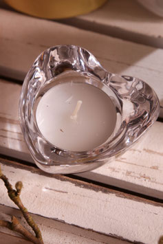 Teelichthalter Herz aus Glas