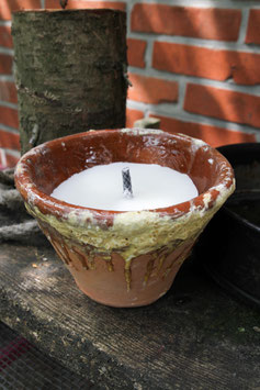 Kerze für draußen "Creme" für Harztopf