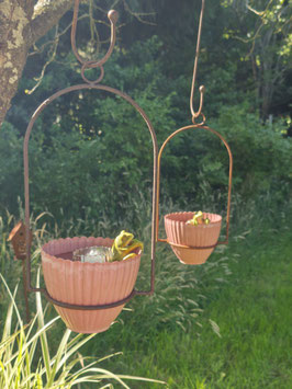 *Neu* Kübel "Girona" mit Rillen - Rosa (16 cm ø)