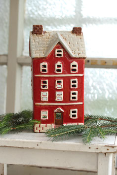 *Neu* Windlicht-Haus "Rot-Creme" (Modell 178)