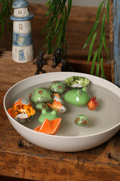 Schwimmkugel "Grün mit Orange"