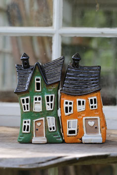 Windlicht-Haus "Hexenhaus Amanda" in Orange (Modell KH40)