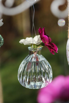 Vase (bauchig) mit Draht zum Hängen