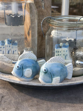 *Neu* Fische Blau-weiß zum Hinstellen im 2er Set