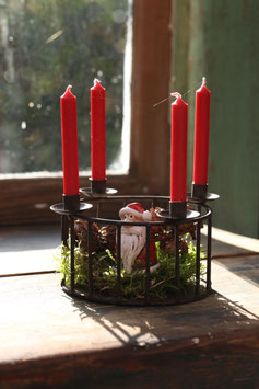 Adventskranz - Korb für 4 Baumkerzen in Braun