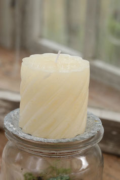 Kerze - Stumpenkerze "Rillen" - Creme